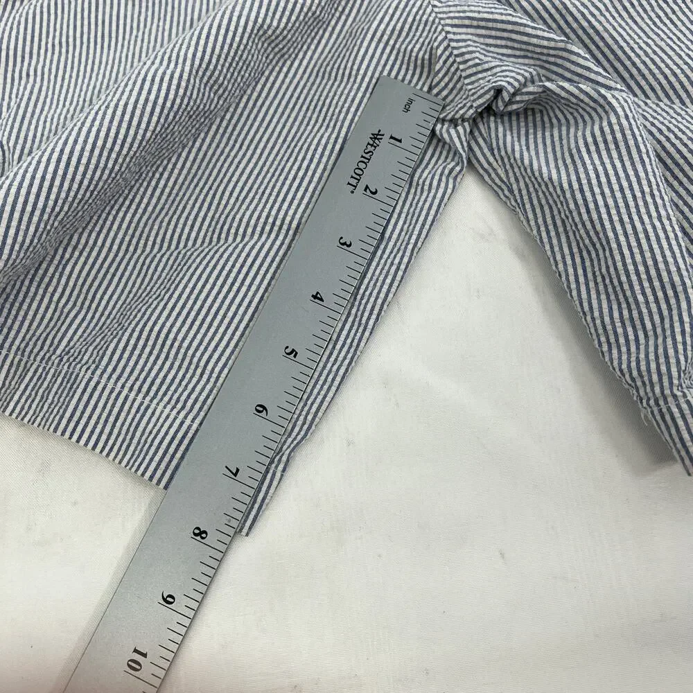J. Crew Shorts‎ Mens 36 Blue White Seersucker Cotton Striped Summer Classic